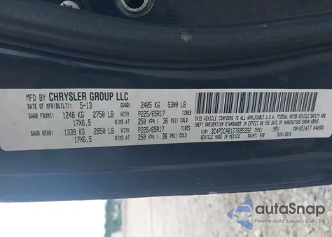 2013 Dodge Journey American Value Pkg z USA, uszkodzony, nr VIN 3C4PDCAB1DT695392